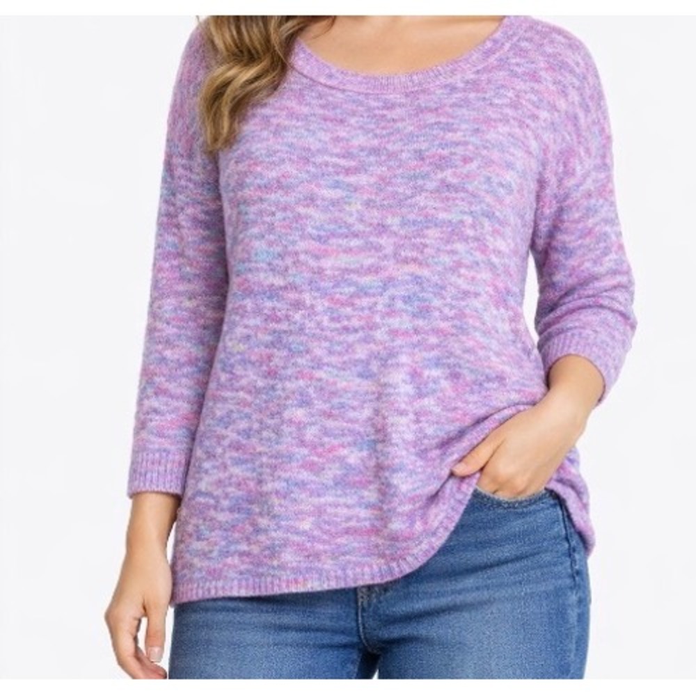 American Eagle Sweater Womens Small Pink Marled Knit Metallic Shimmer Excellent